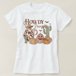 Camiseta Western Country Cowgirl Howdy Pumpkin Halloween