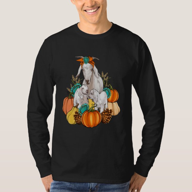Camiseta Western Country Goat Family Fall Pumpkin Fall Autu (Frente)
