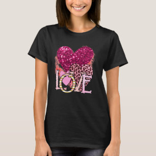 Camiseta Western Country Leopard Hearts Love Cowgirl Valent