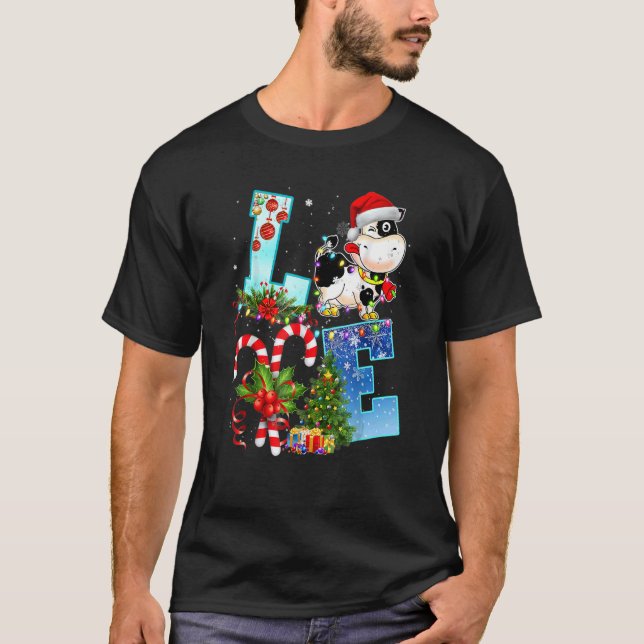 Camiseta Western Cow Santa Chapéu Adora Farmação de Natal (Frente)