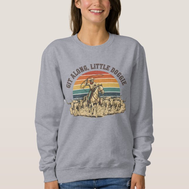 Camiseta Western Cowboy Cattle Round Up, Vintage (Frente)