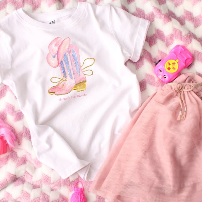 Camiseta Western Cowgirl Pink Personalizado (Criador carregado)