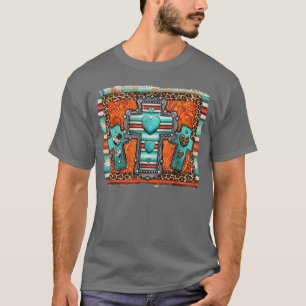 Camiseta Western Cowhide Leopard Cross Serape Christian Jes