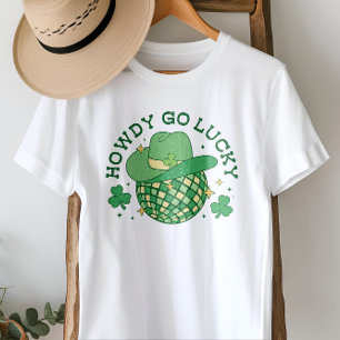 Camiseta Western Disco Howdy - Dia de São Patrício Sortudo