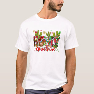 Camiseta Western Howe, Vaca De Natal E Cactus