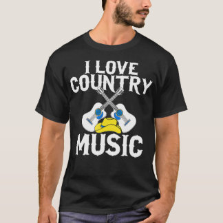 Camiseta Western I Love Country Music USA Line Dance Campfi