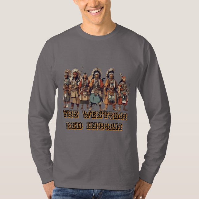 Camiseta Western Red Indian Fighted Of Courage Unity (Comba (Frente)