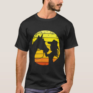 Camiseta Western Riding Girl with Horse Silhouette Gift