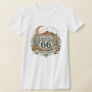 Camiseta Western Route 66 Saguaro Sunset