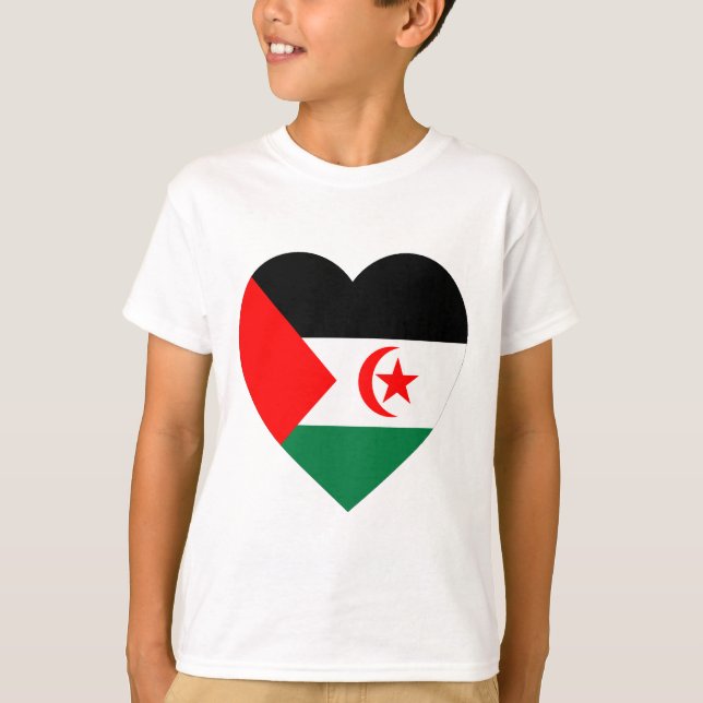 Camiseta Western Sahara Flag Heart (Frente)