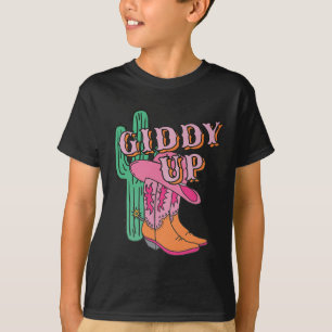Camiseta Western Texas Giddy Up Cowboy Boots Cactus