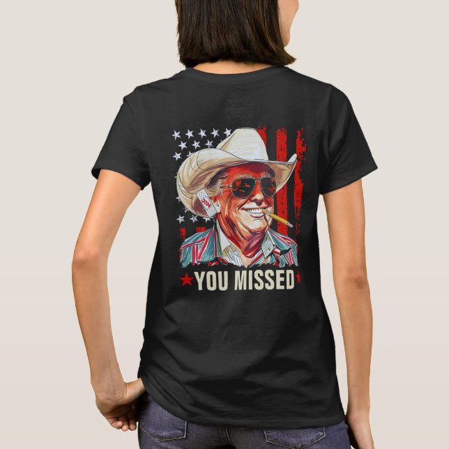 Camiseta Western Trump Cowboy Que Perdeste A Trump 2024 Mul (Verso)