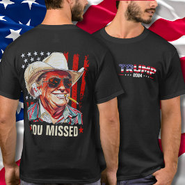 Camiseta Western Trump Cowboy Que Você Perdeu Trump 2024 EU