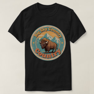 Camiseta Western Vibe Montana Bison Cowboy Estilo Vintage