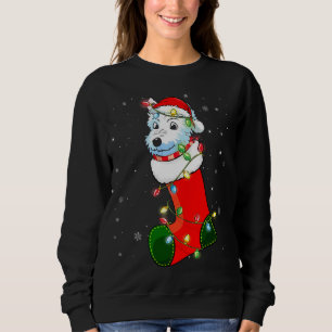 Camiseta Westie Christmas Tree Westie Santa Hat Lights Xmas