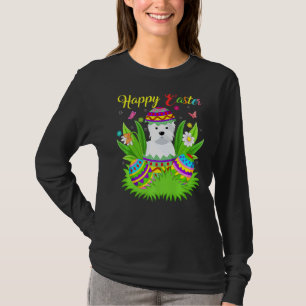 Camiseta Westie Dog Floral Easter Ovo Funny Westie Páscoa