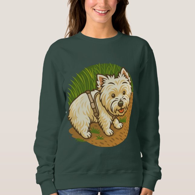Camiseta Westie Feliz na Trilha da Natureza (Frente)