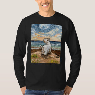 Camiseta Westie Na Praia West Highland Terrier Dog Por Um
