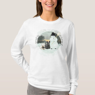 Camiseta Westie & Scottie Constroem um Boneco de Neve