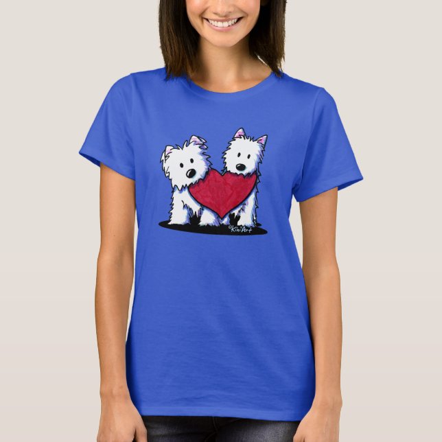 Camiseta Westie Terrier de Coração (Frente)