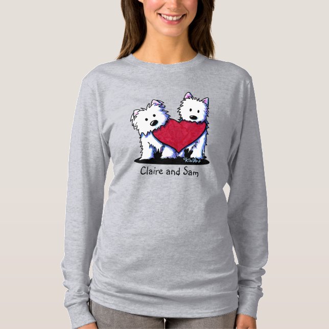 Camiseta Westie Terrier de coração  (Frente)