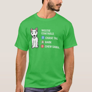 Camiseta Westie Video Game Controls gift friend