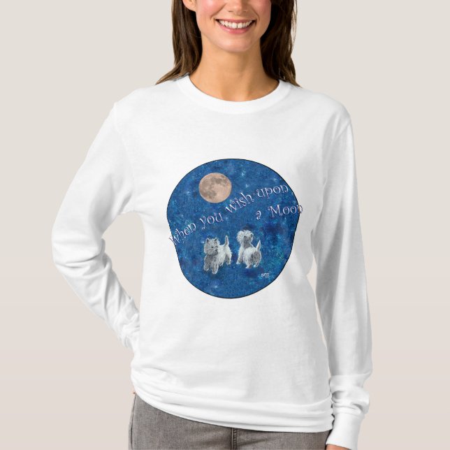 Camiseta Westies Desejando na Lua (Frente)