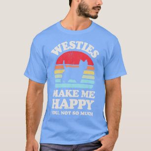 Camiseta Westies me fazem feliz retrato sunset masculino Mu