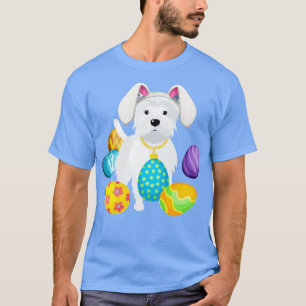 Camiseta Westin Bunny Rabbit Hat Tocando Ovos de Páscoa Fel