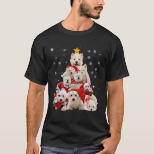 Camiseta Westit Christmas Tree Lights Engraçado Dog Xmas Gi