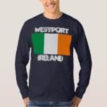 Camiseta Westport, Irlanda com bandeira irlandesa<br><div class="desc">Westport,  Irlanda com bandeira irlandesa</div>