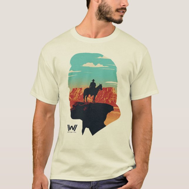 Camiseta Westworld | Ford Silhouette Of Man in Black (Frente)