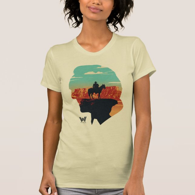 Camiseta Westworld | Ford Silhouette Of Man in Black (Frente)