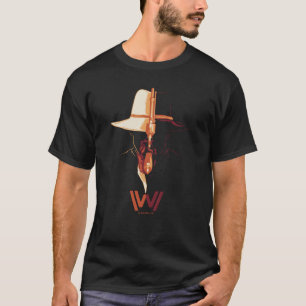 Camiseta Westworld   Gráfico de separação de chapéu preto b
