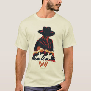 Camiseta Westworld   Homem na Silhueta do Deserto Negro