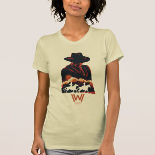Camiseta Westworld   Homem na Silhueta do Deserto Negro
