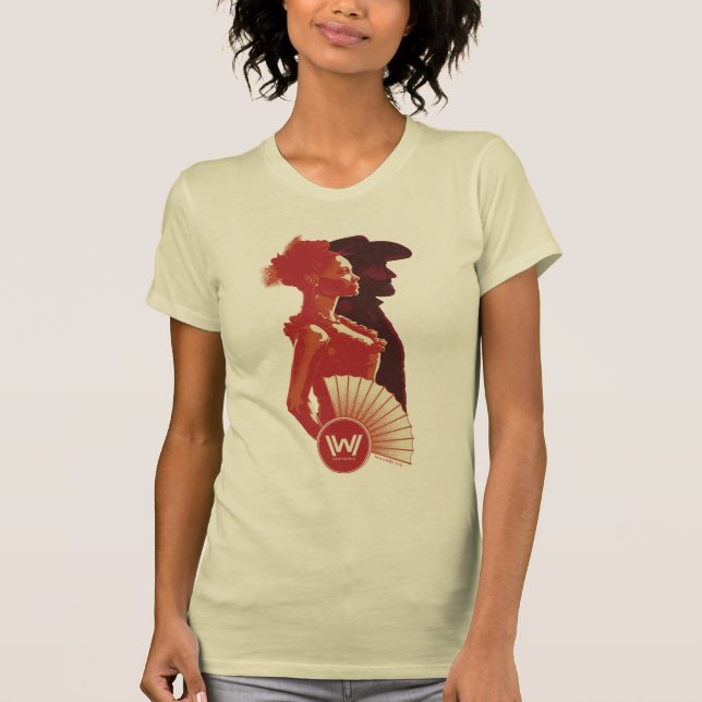 Camiseta Westworld | Retrato De Estêncil Maeve & Hector (Frente)