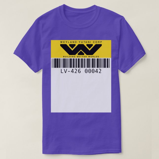 Camiseta Weyland Yutani Asset tag Topo (Frente do Design)