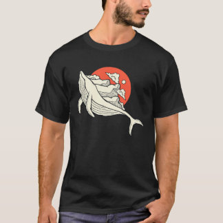 Camiseta Whale Carrying Mountain  Orca Mountain Vintage Ret