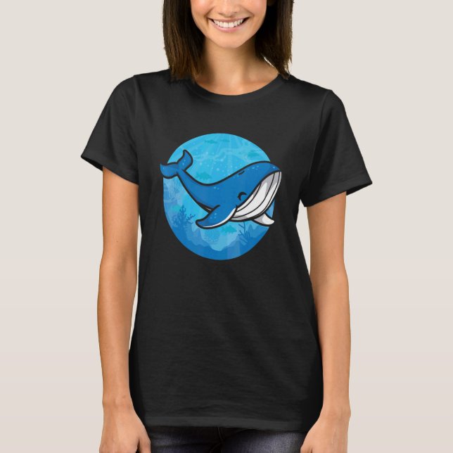 Camiseta Whale Ocean Biologist Zookeeper Cute Blue Whale Se (Frente)