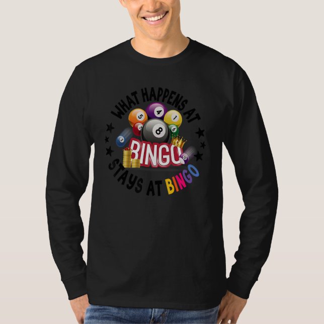 Camiseta What Happens At Bingo Stays At Bingo  Lucky Bingo (Frente)
