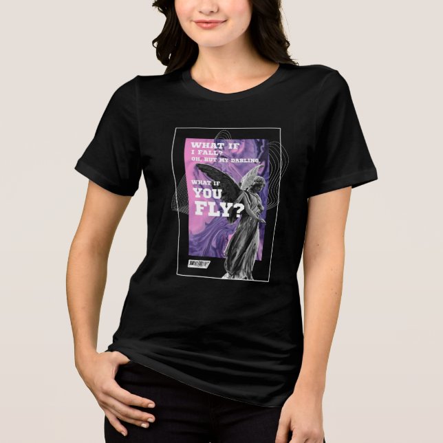 Camiseta What If You Fly Motivational Typography Tee (Frente)