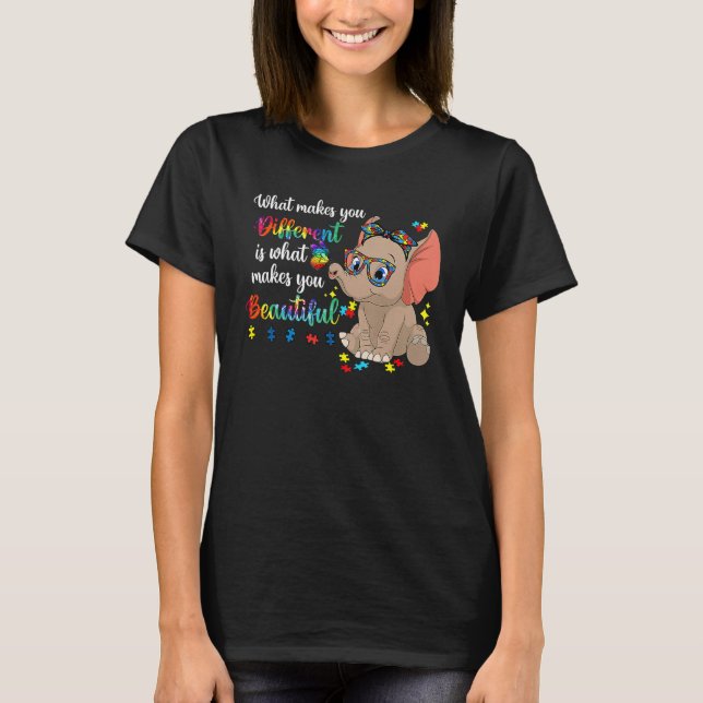 Camiseta What Makes You Different Autism Awareness Kids Ele (Frente)