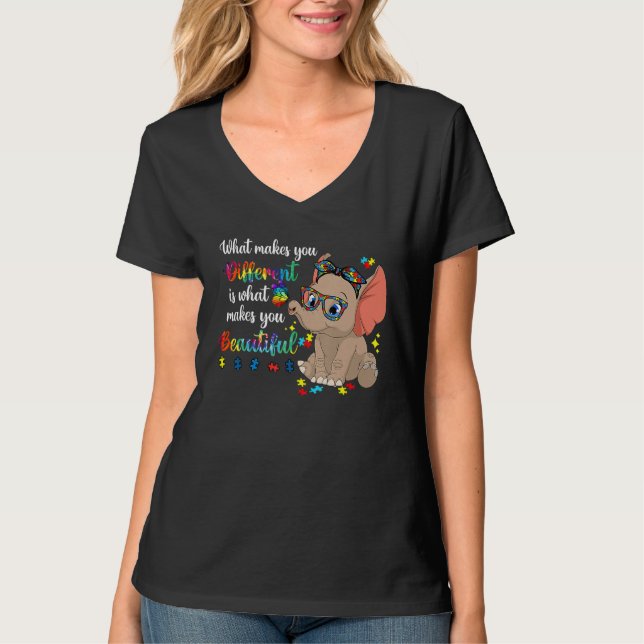 Camiseta What Makes You Different Autism Awareness Kids Ele (Frente)