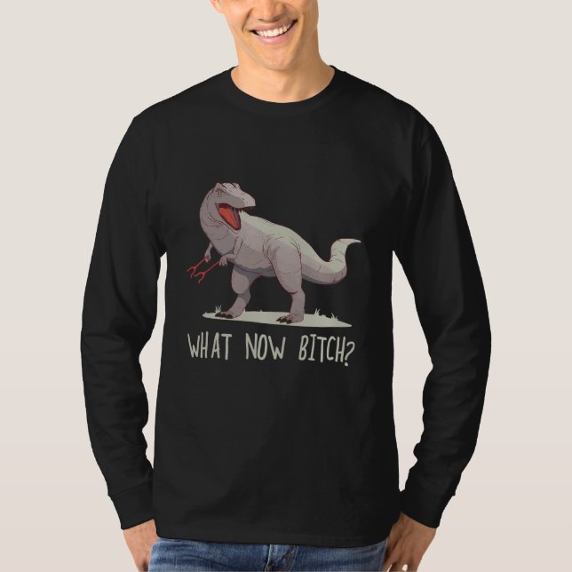 Camiseta What Now  Rex raptor Dinosaur Graphic Tee (Frente)