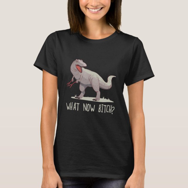 Camiseta What Now  Rex raptor Dinosaur Graphic Tee (Frente)