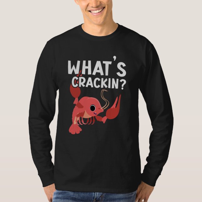 Camiseta What's Crackin Crawfish Eater Seafood Lobster  1 (Frente)