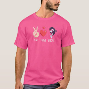 Camiseta Whats Kids Peace Love Orcas Orca