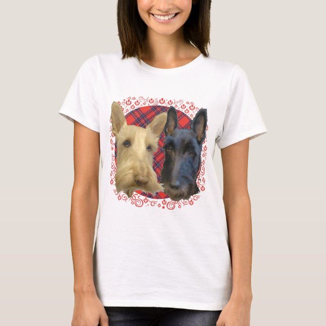 Camiseta Wheaten & Black Scottish Terriers (Frente)