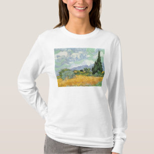 Camiseta Wheatfield com ciprestes, 1889 de Vincent van Gogh